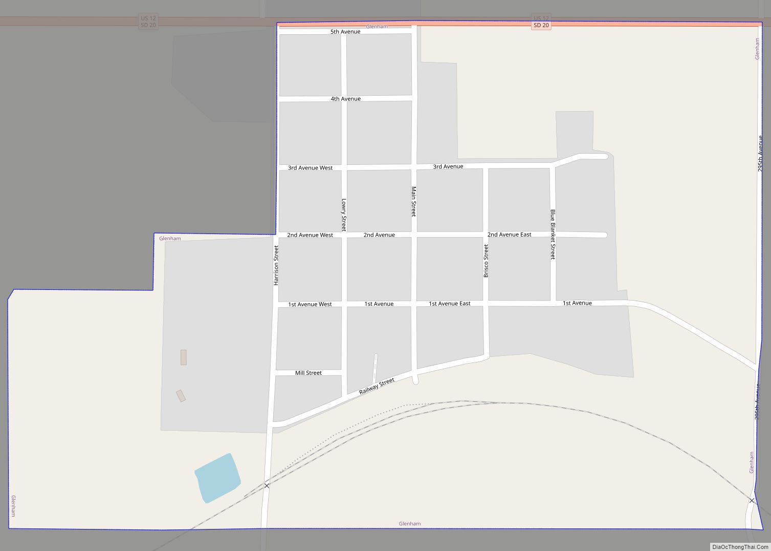 Map of Glenham town