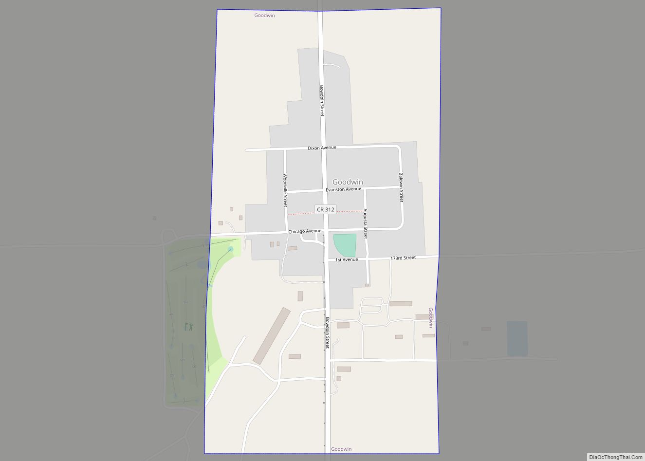 Map of Goodwin town