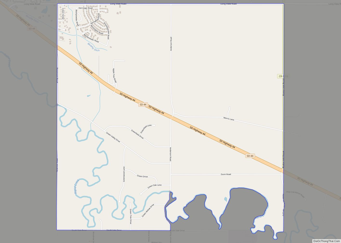 Map of Green Valley CDP, South Dakota