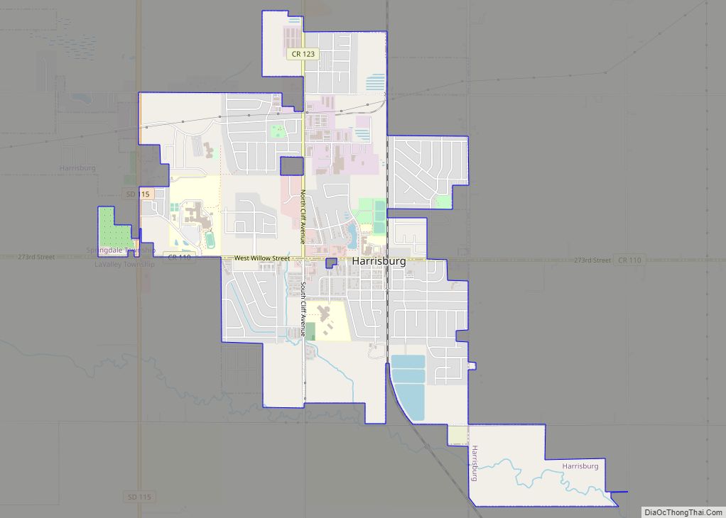 Map of Harrisburg city, South Dakota