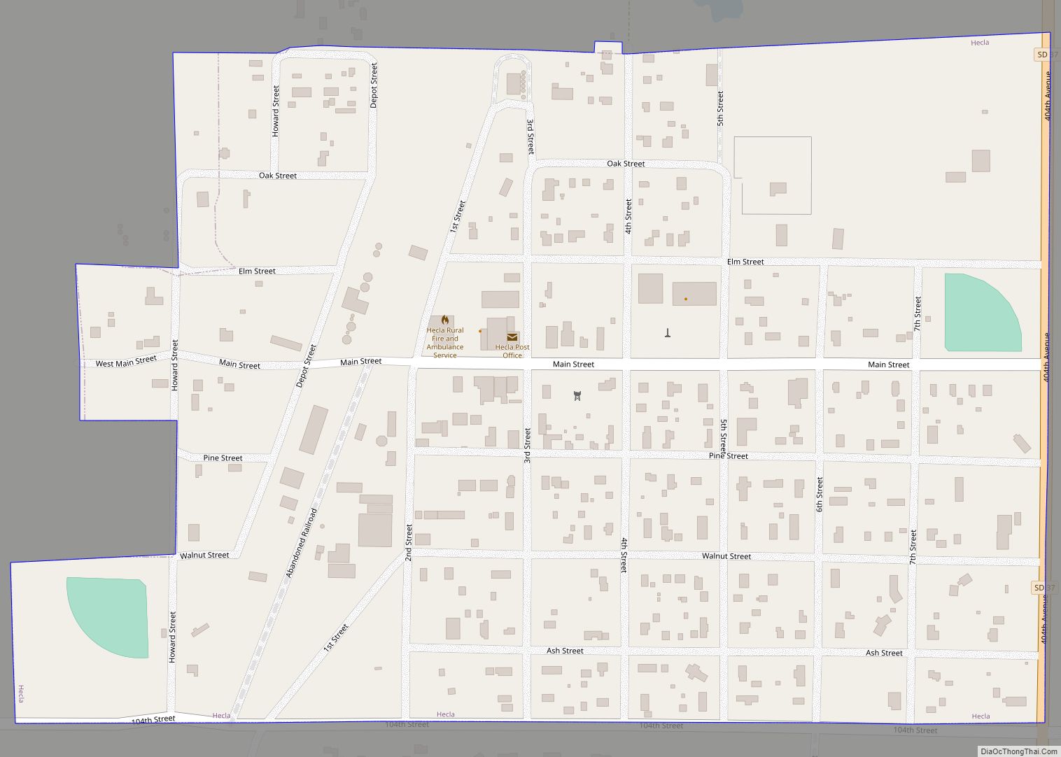 Map of Hecla city