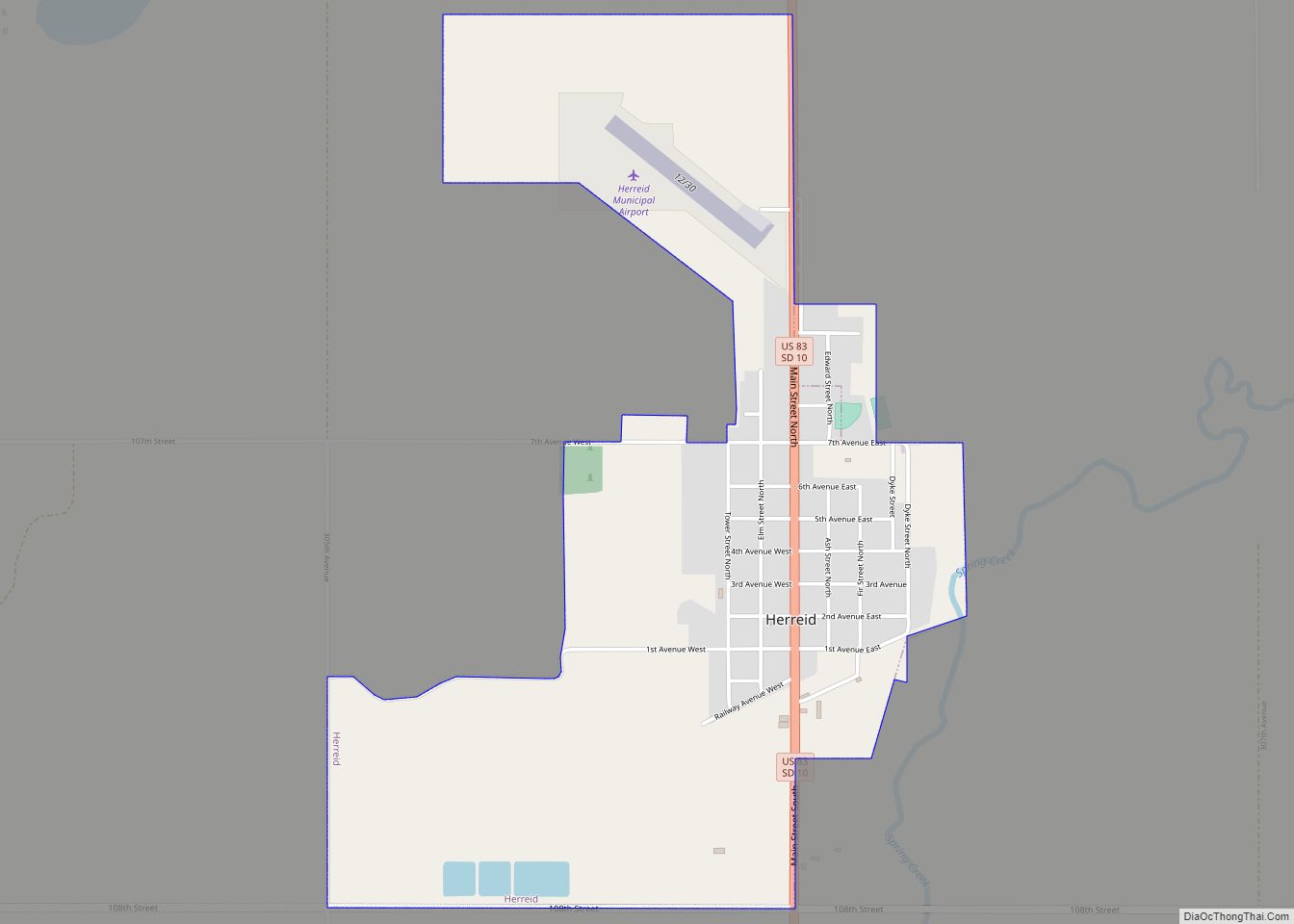 Map of Herreid city