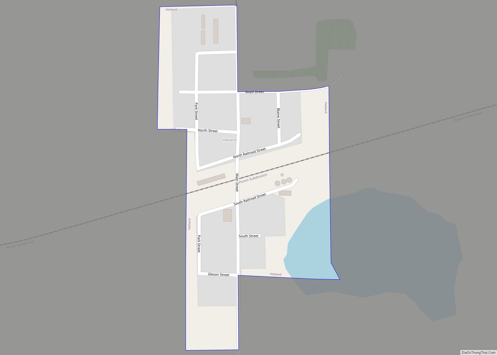 Map of Hetland town