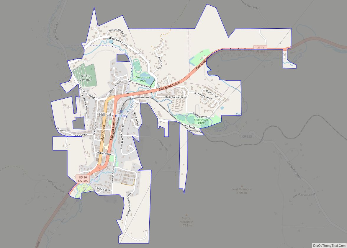 Map of Hill City, South Dakota