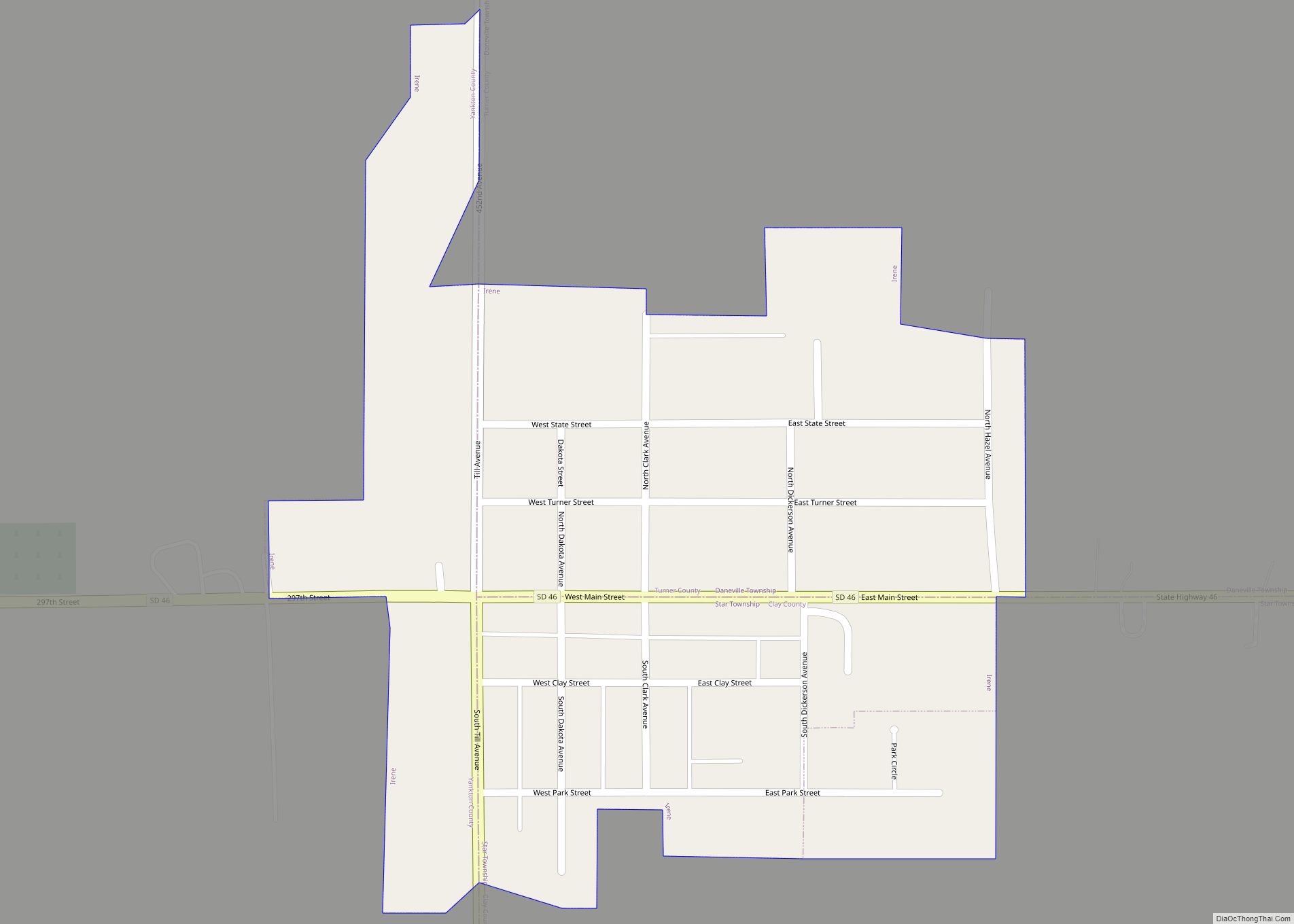 Map of Irene city