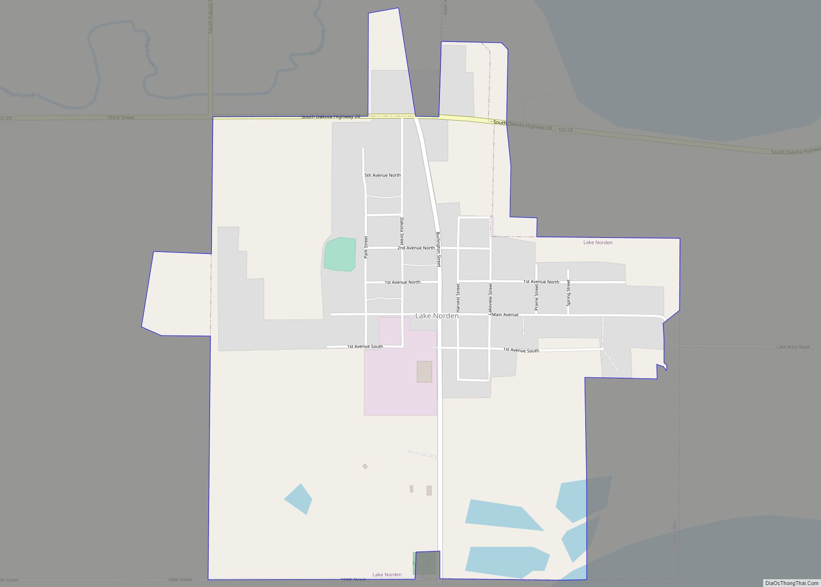 Map of Lake Norden city