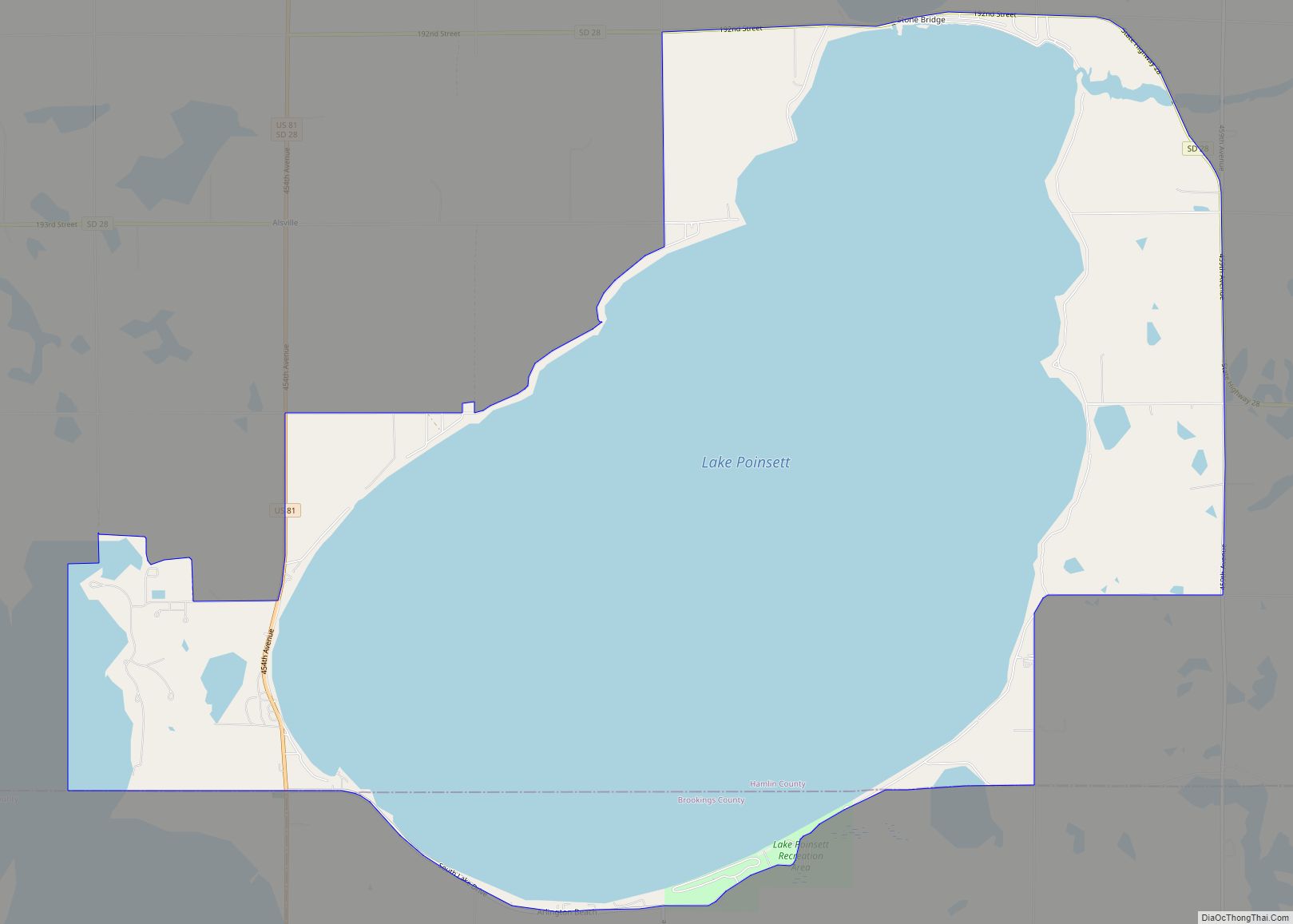 Map of Lake Poinsett CDP