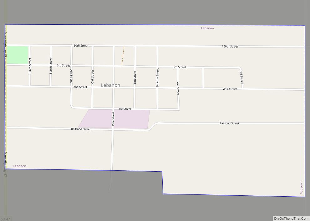 Map of Lebanon town, South Dakota