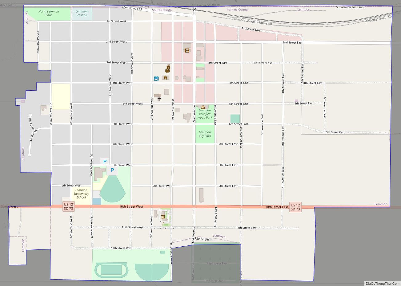 Map of Lemmon city