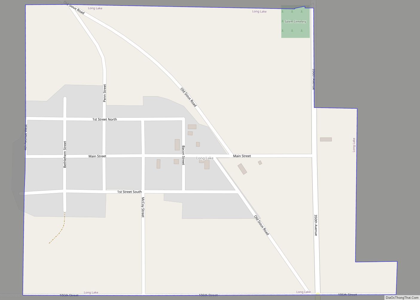 Map of Long Lake town, South Dakota