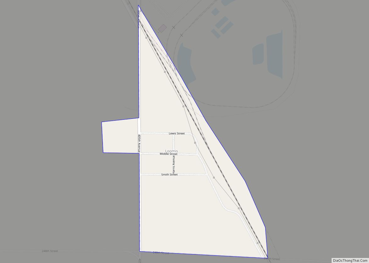 Map of Loomis CDP, South Dakota