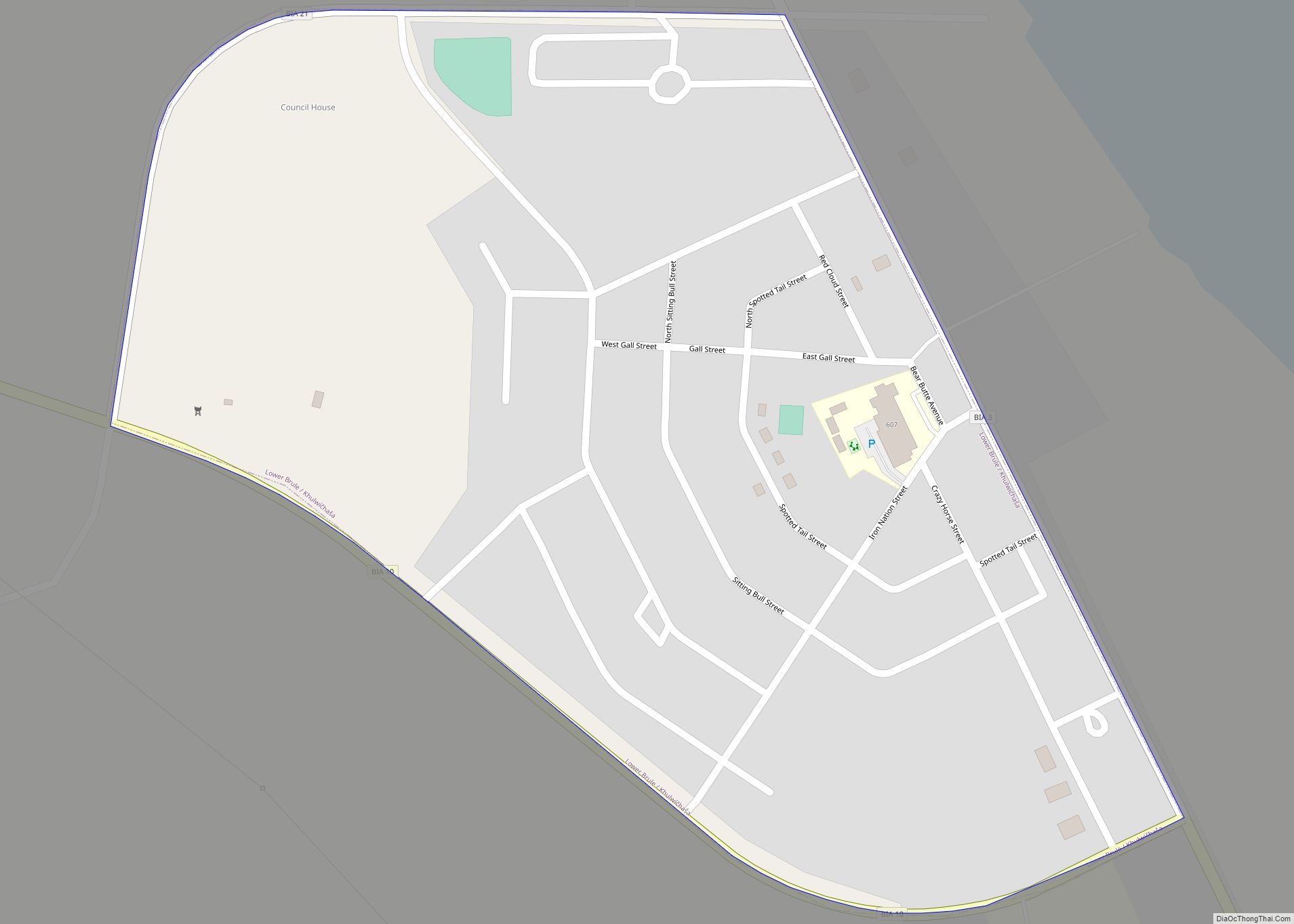 Map of Lower Brule CDP