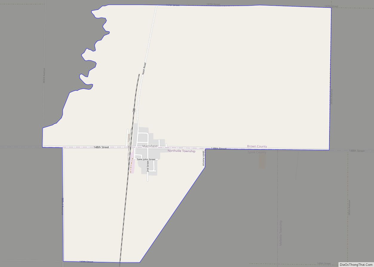 Map of Mansfield CDP, South Dakota