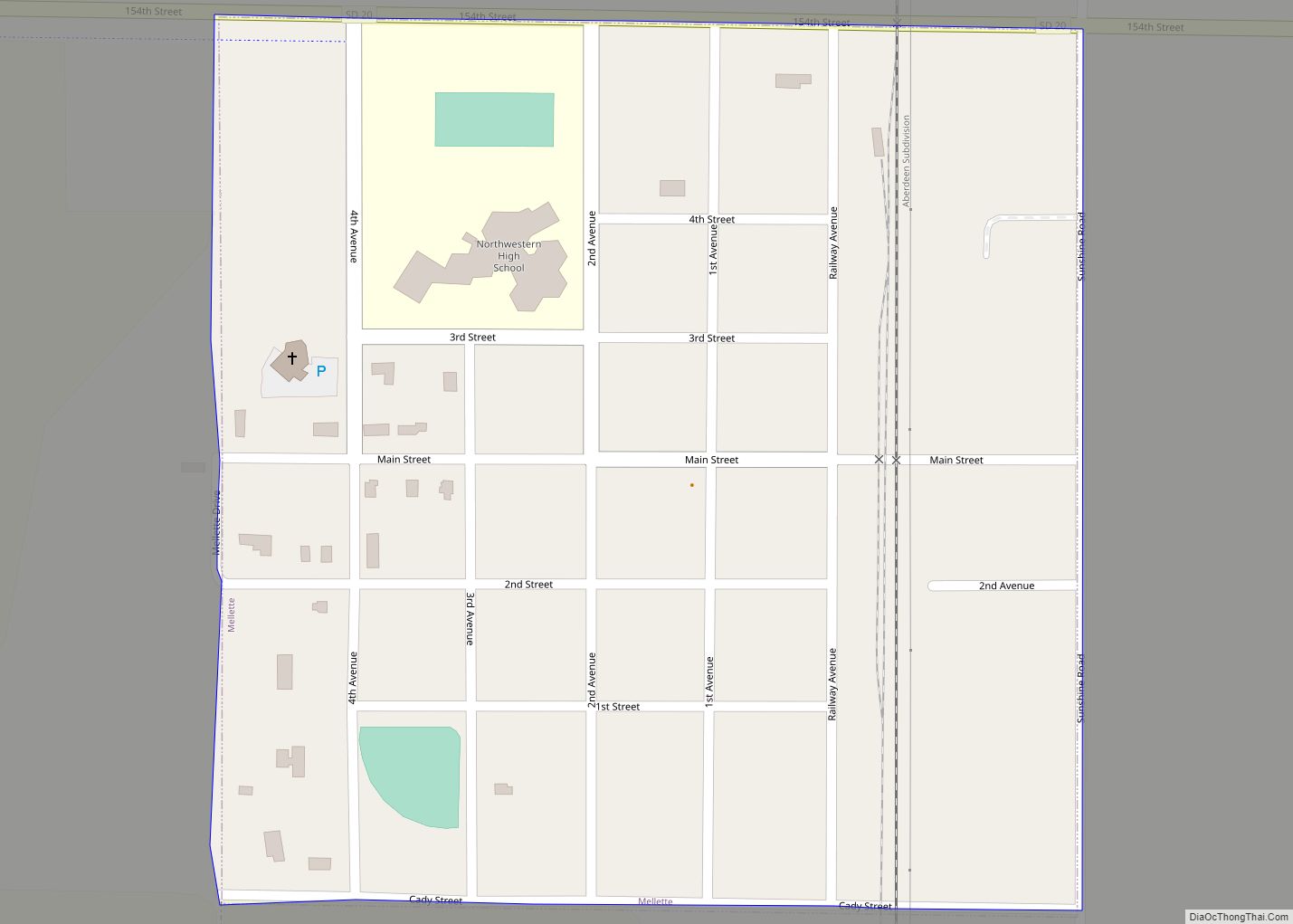 Map of Mellette city