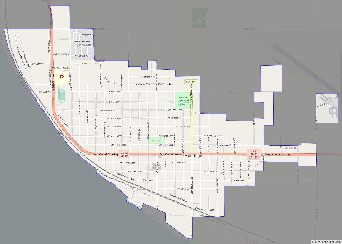 Map of Mobridge city