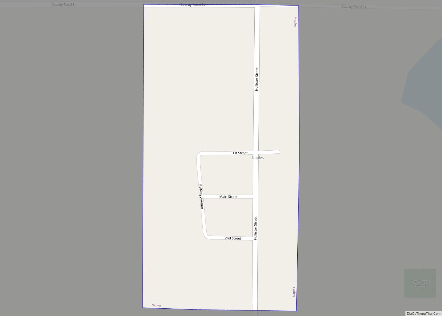 Map of Naples town, South Dakota