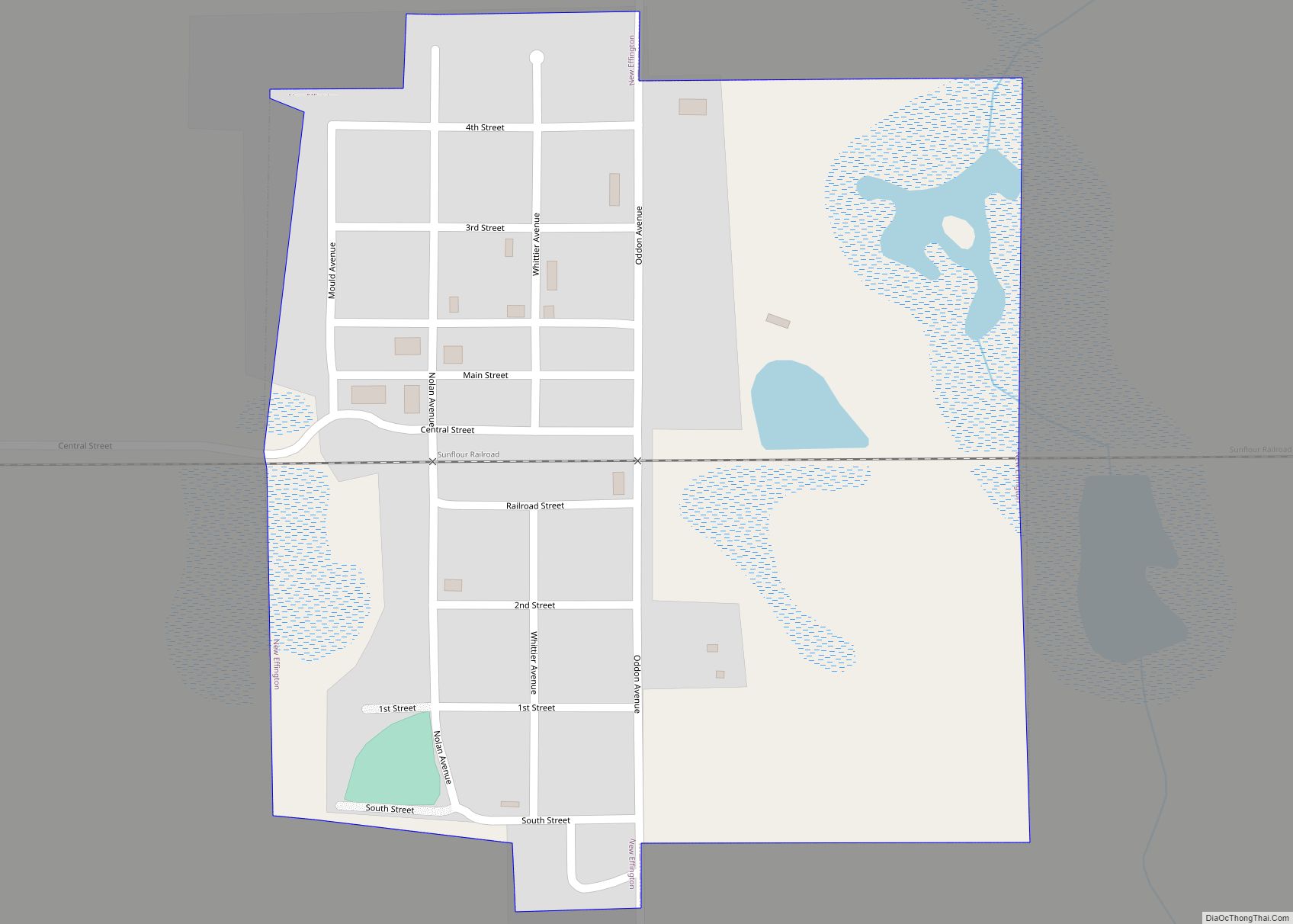 Map of New Effington town