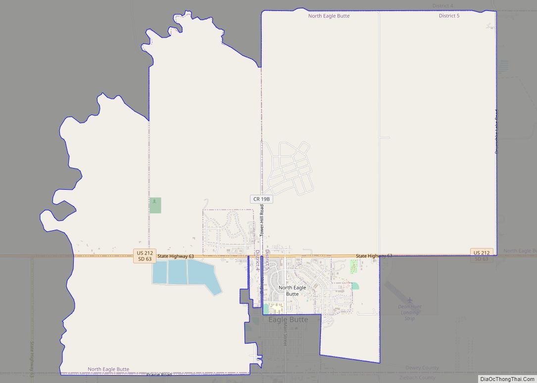 Map of North Eagle Butte CDP