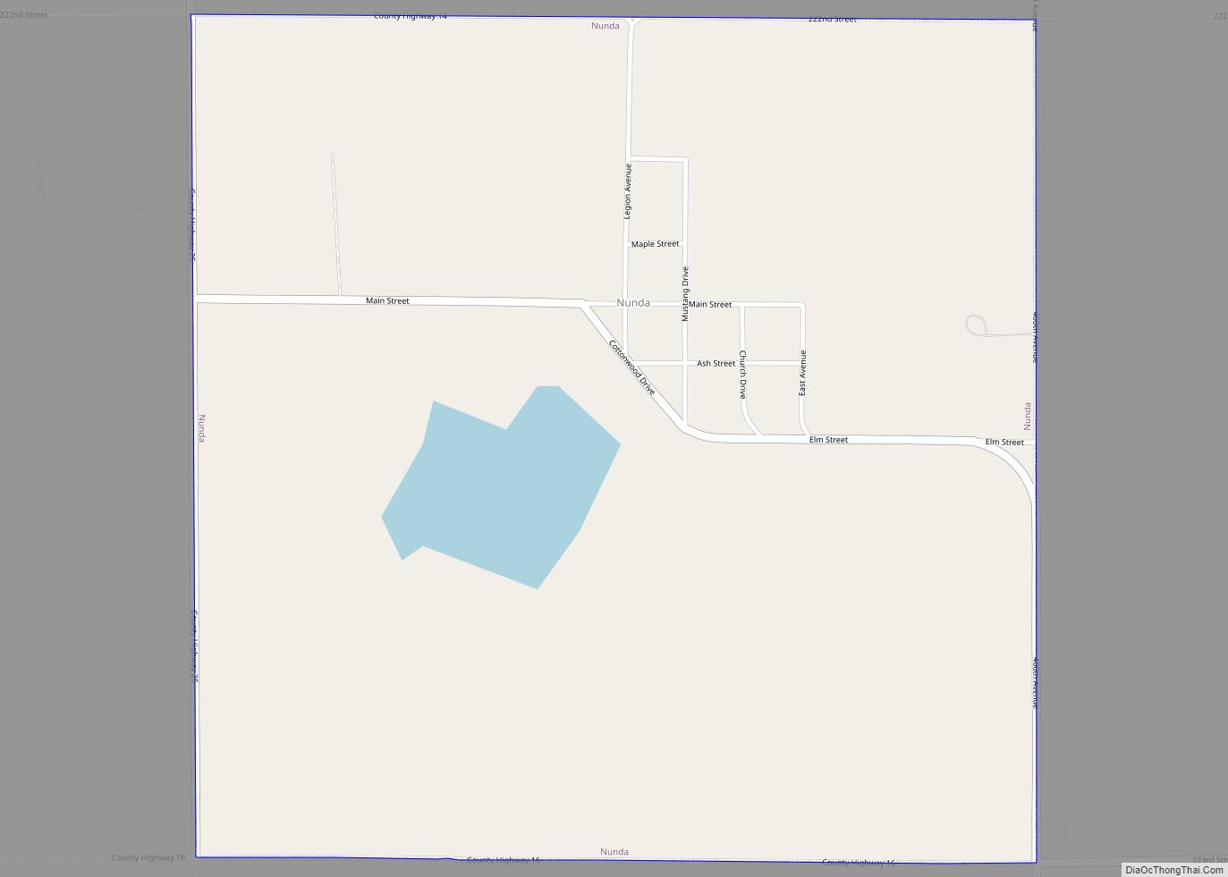 Map of Nunda town, South Dakota