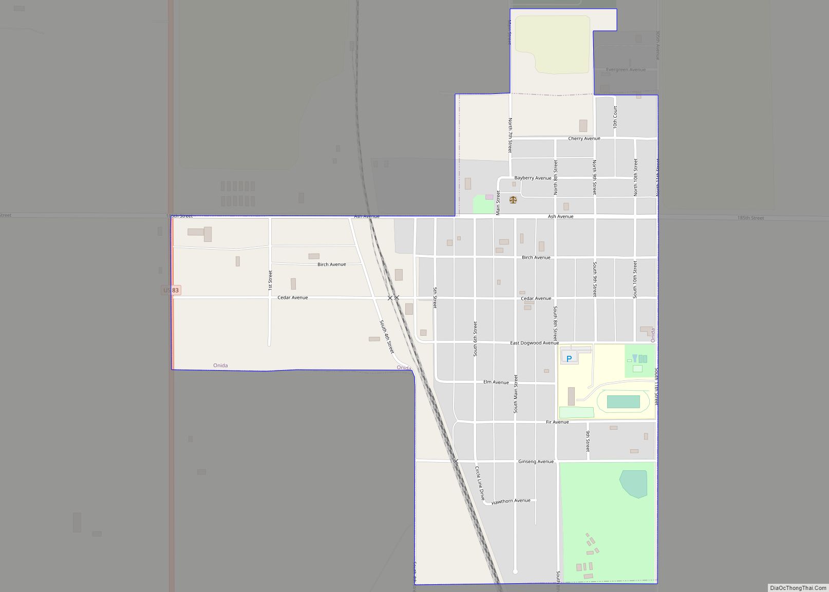 Map of Onida city