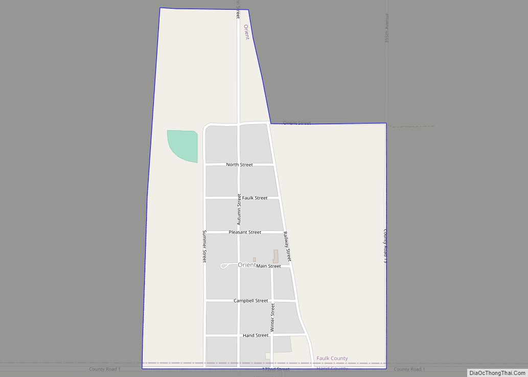 Map of Orient town, South Dakota