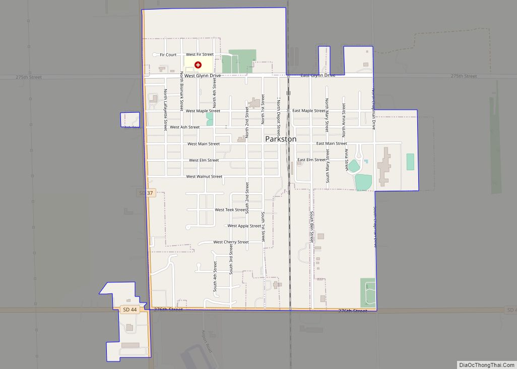 Map of Parkston city