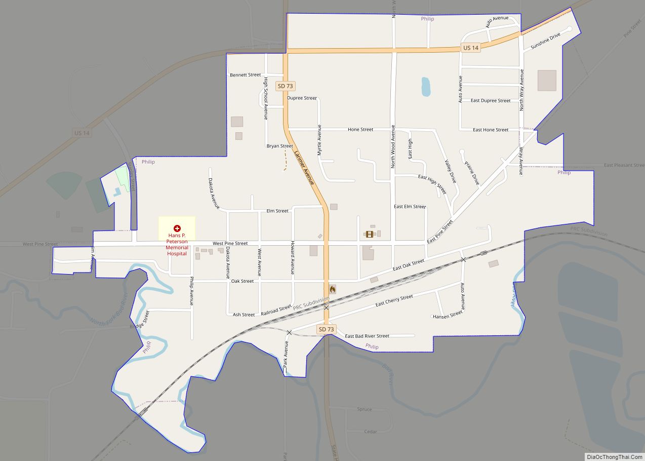 Map of Philip city