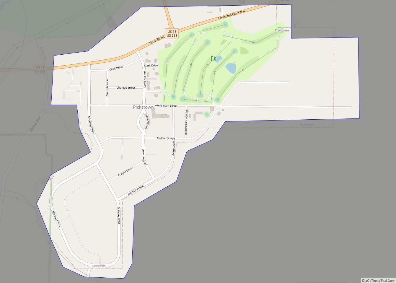 Map of Pickstown town