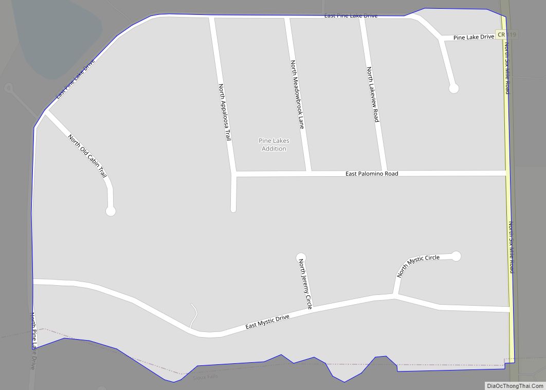 Map of Pine Lakes Addition CDP