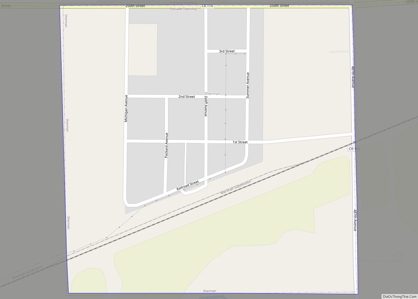 Map of Sherman town, South Dakota