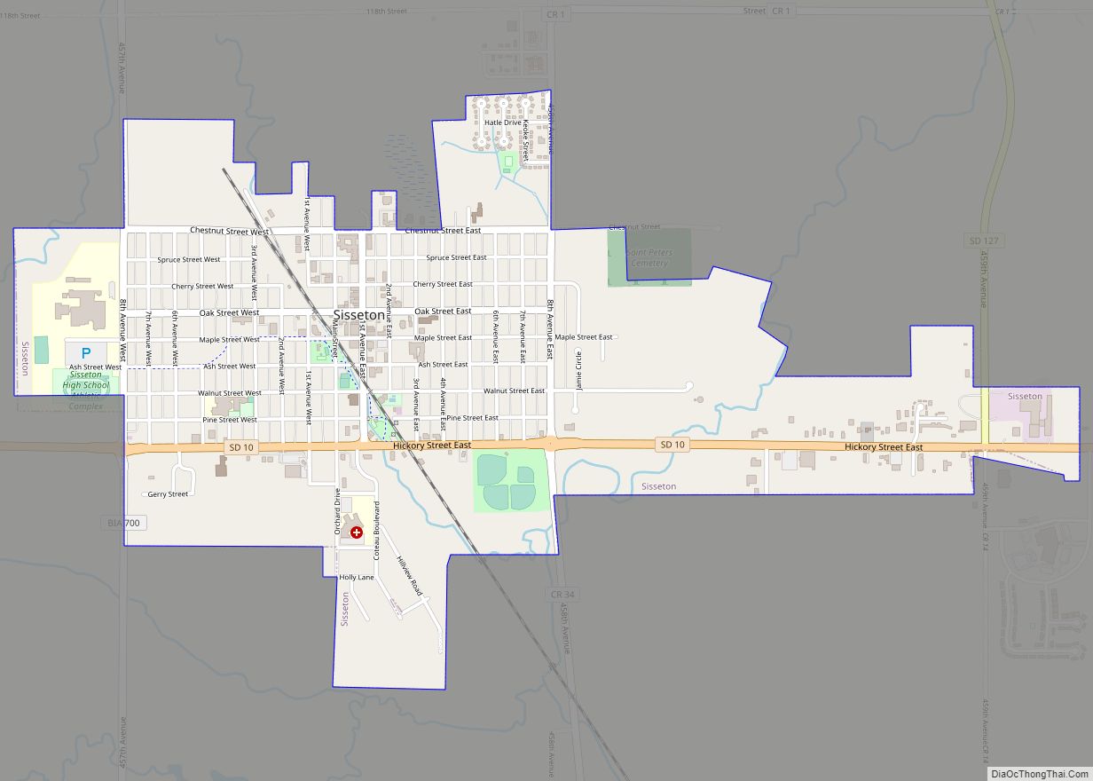 Map of Sisseton city