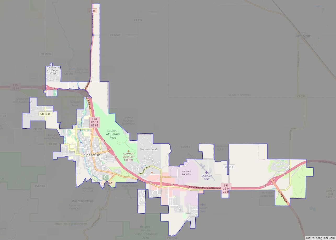 Map of Spearfish city