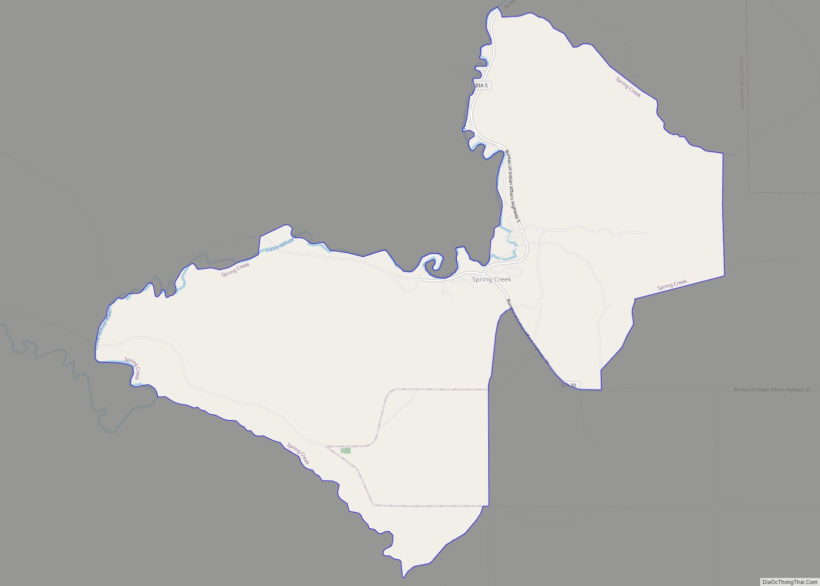 Map of Spring Creek CDP, South Dakota