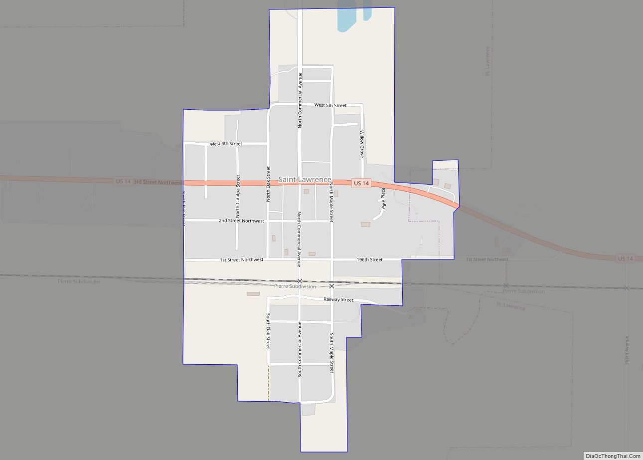 Map of St. Lawrence town, South Dakota