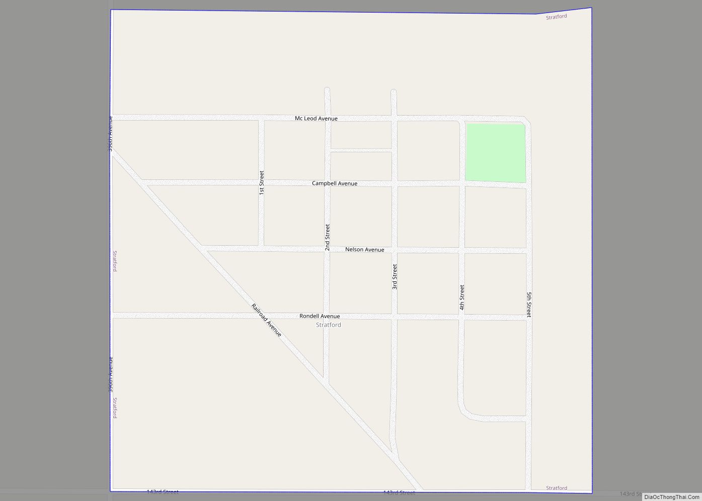 Map of Stratford town, South Dakota