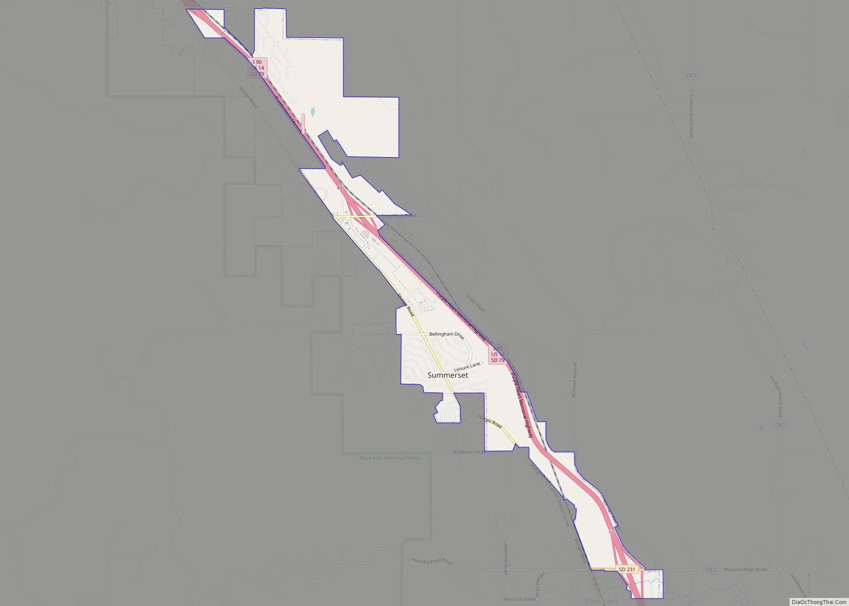 Map of Summerset city