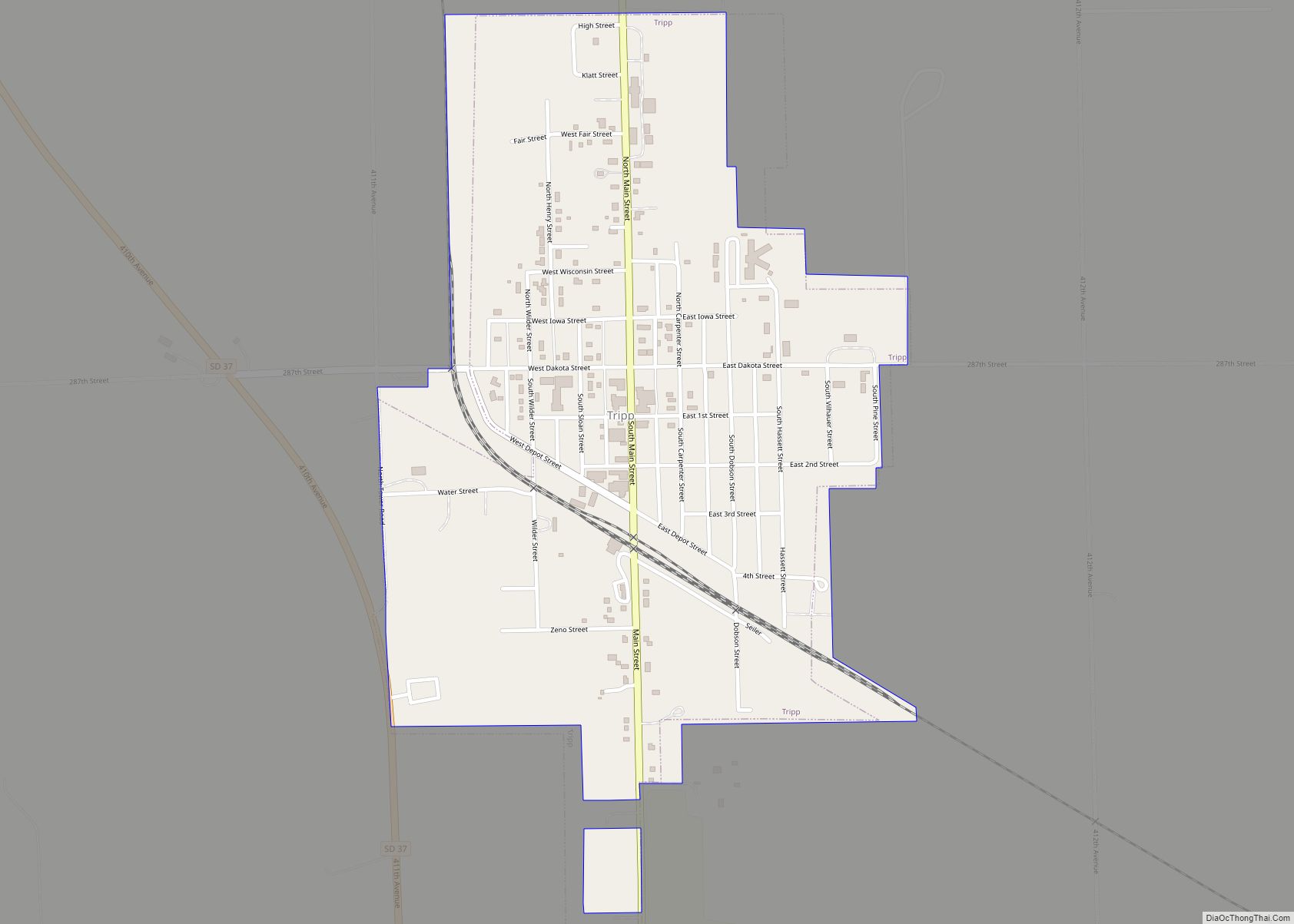 Map of Tripp city