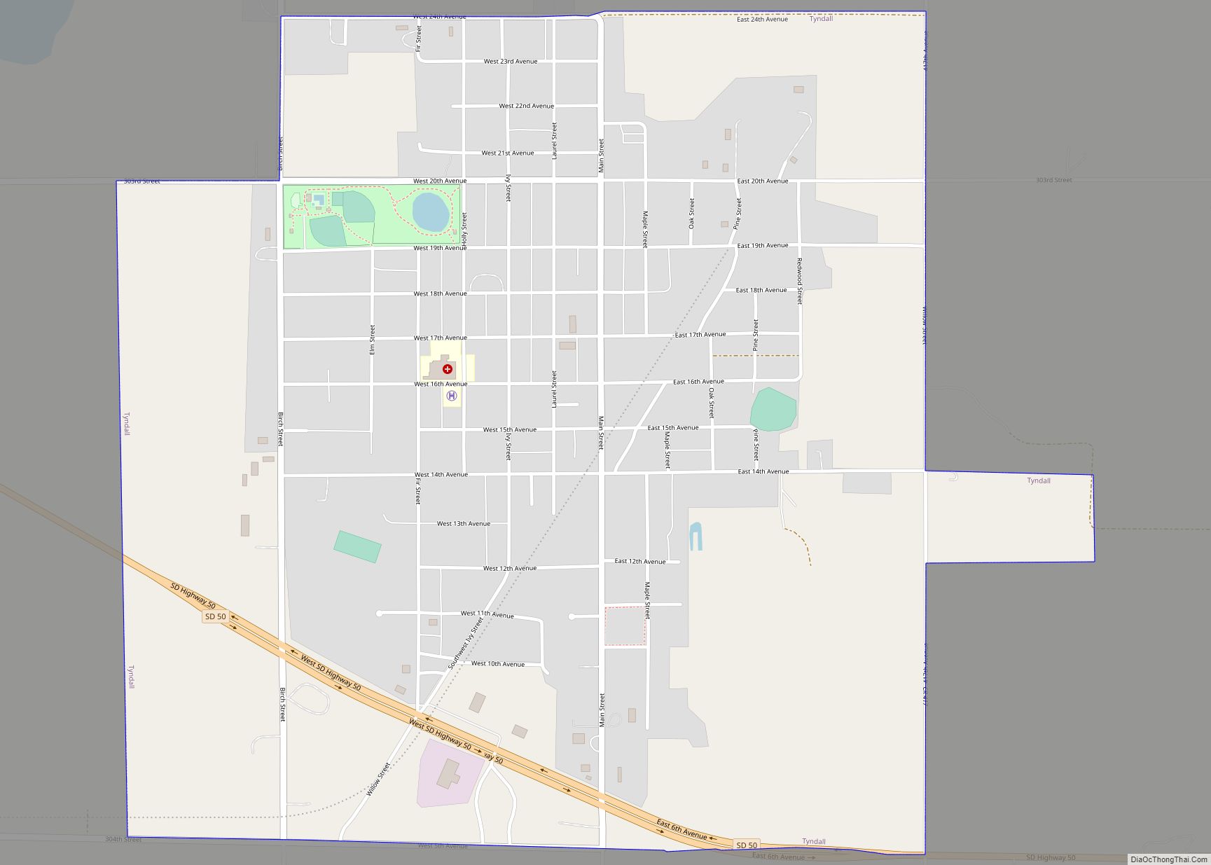 Map of Tyndall city