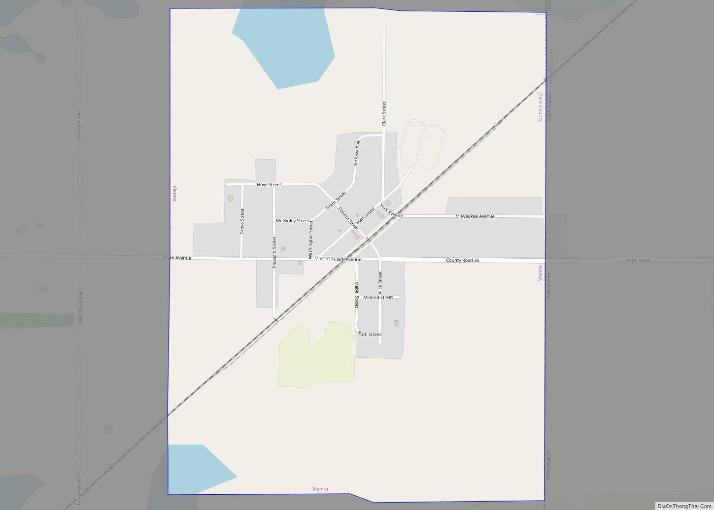 Map of Vienna town, South Dakota