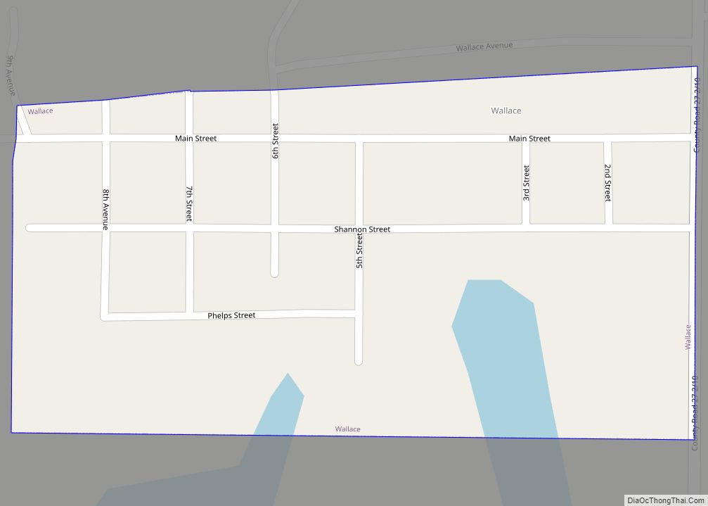 Map of Wallace town, South Dakota