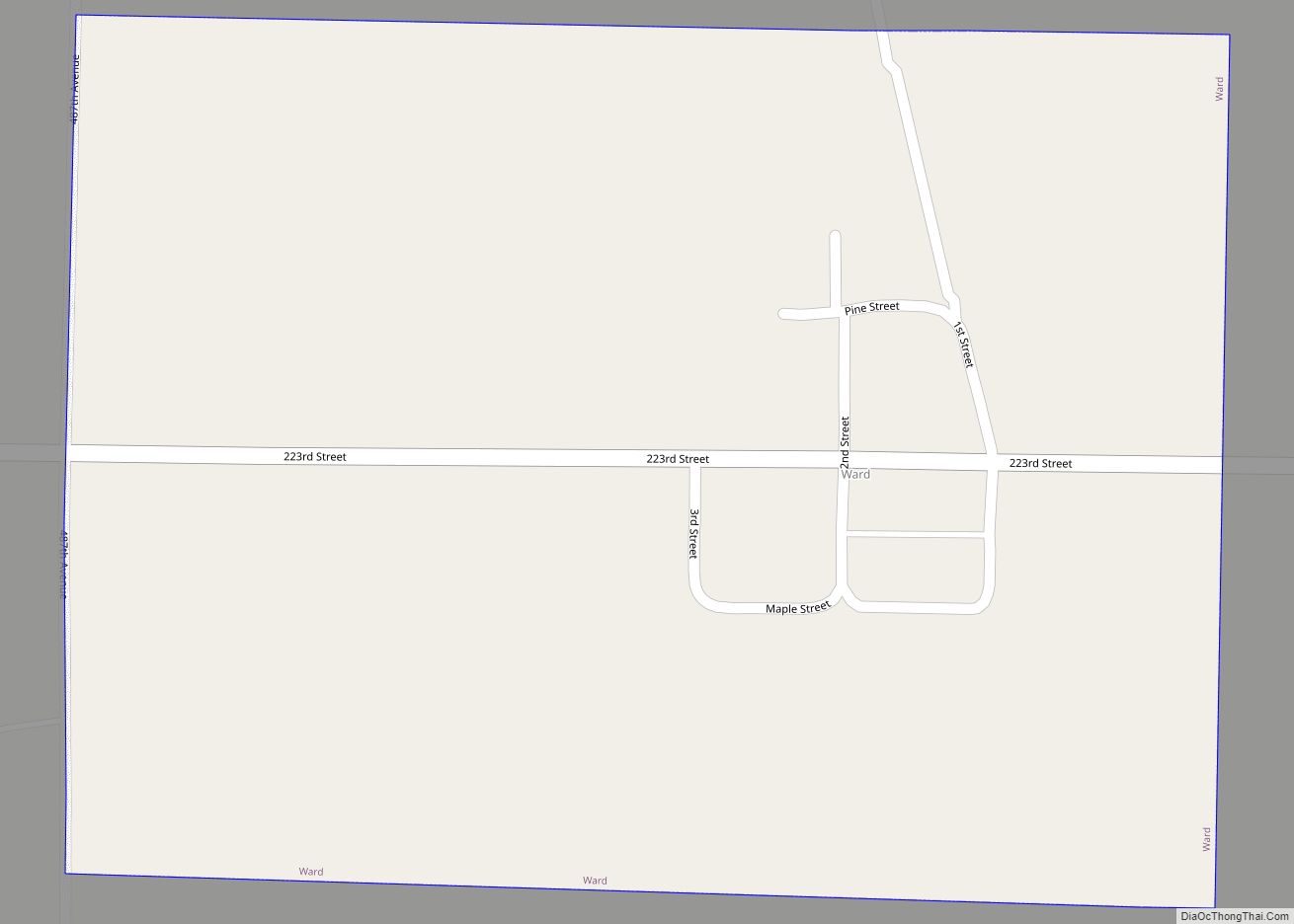 Map of Ward town, South Dakota