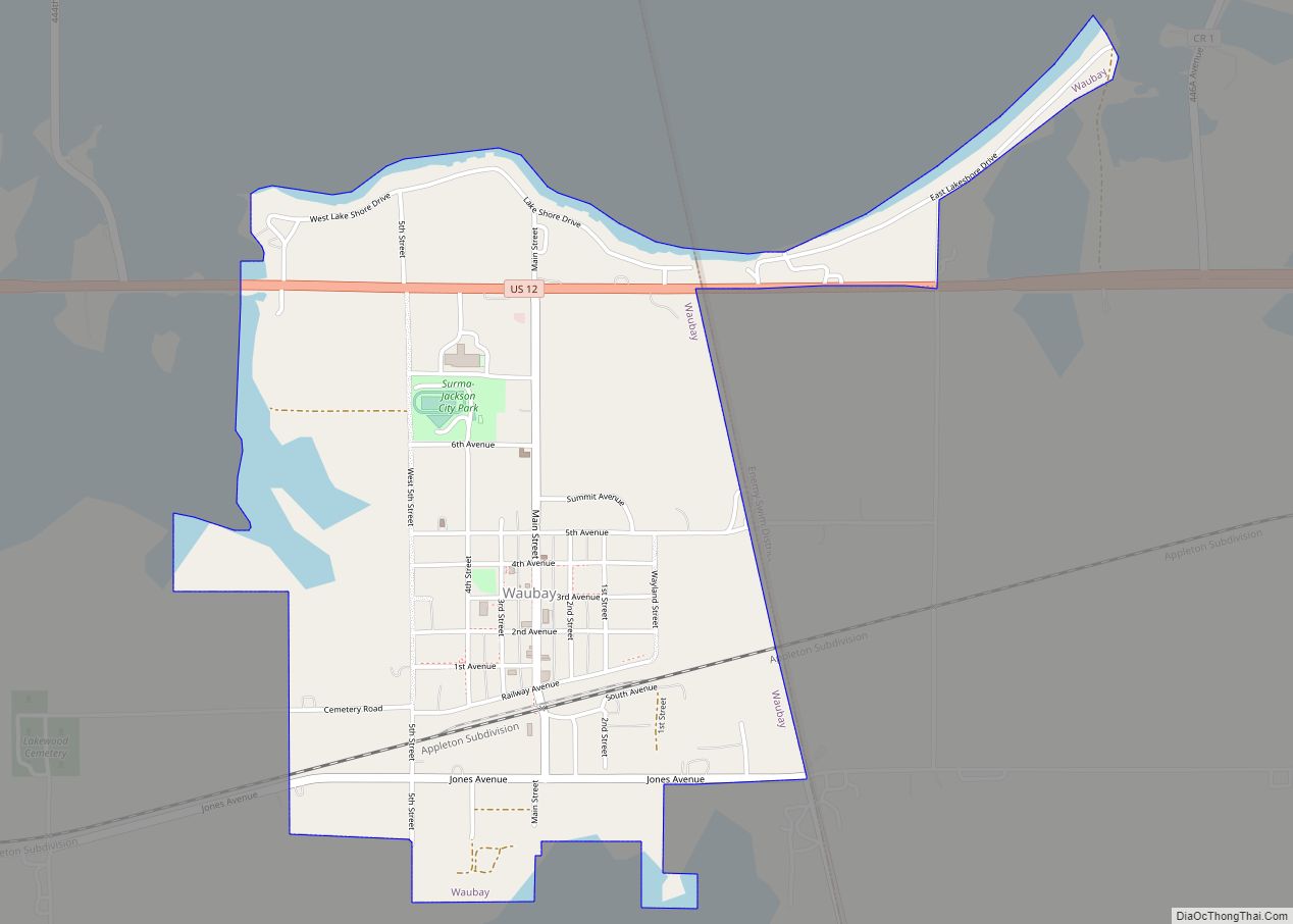 Map of Waubay city