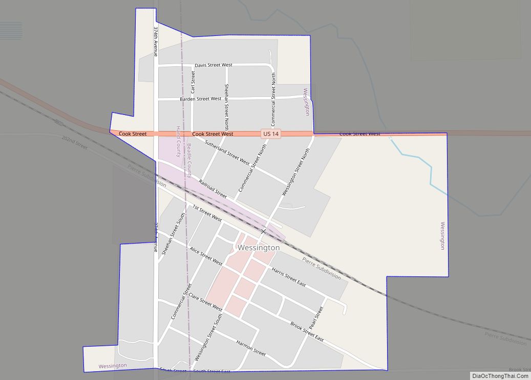 Map of Wessington city