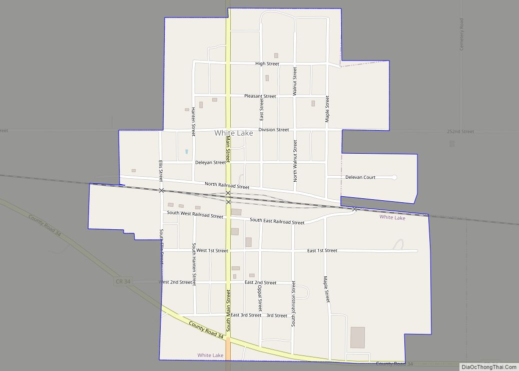 Map of White Lake city, South Dakota