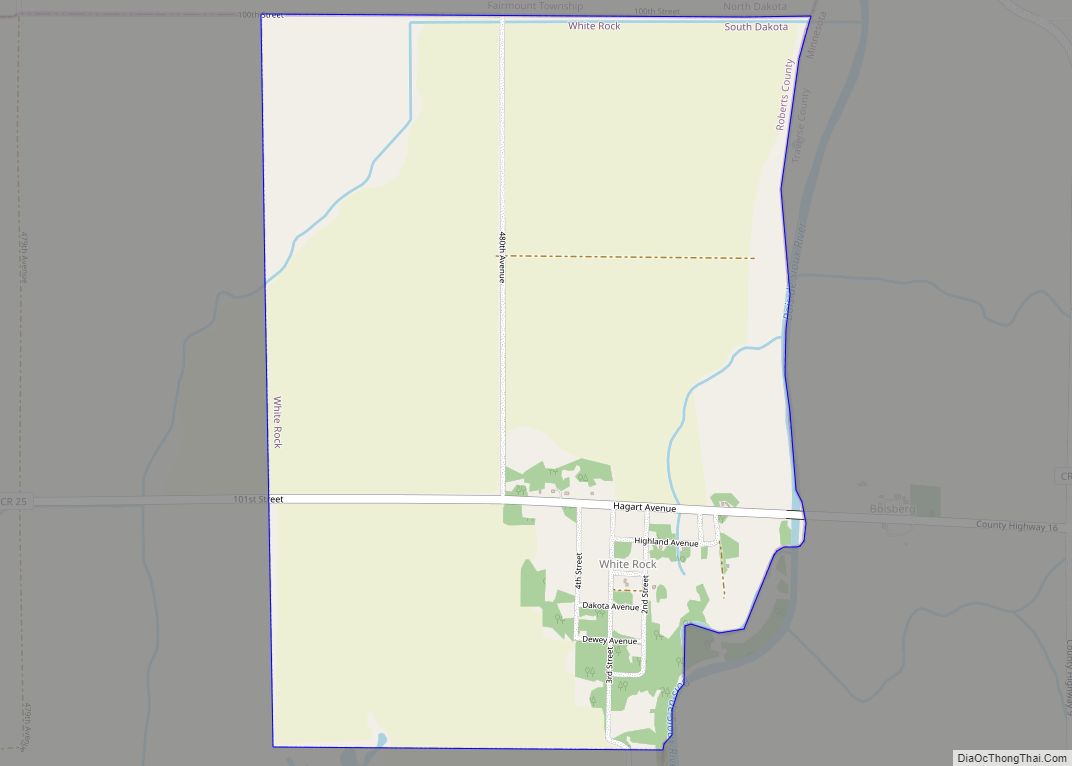 Map of White Rock town, South Dakota