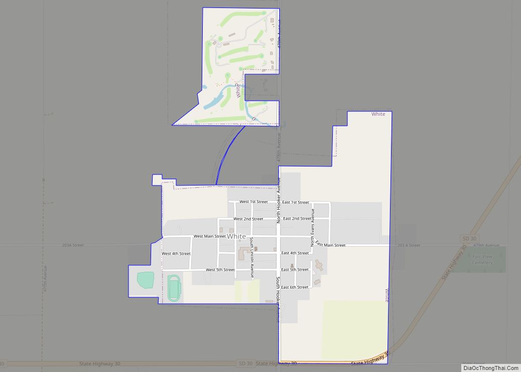 Map of White city, South Dakota