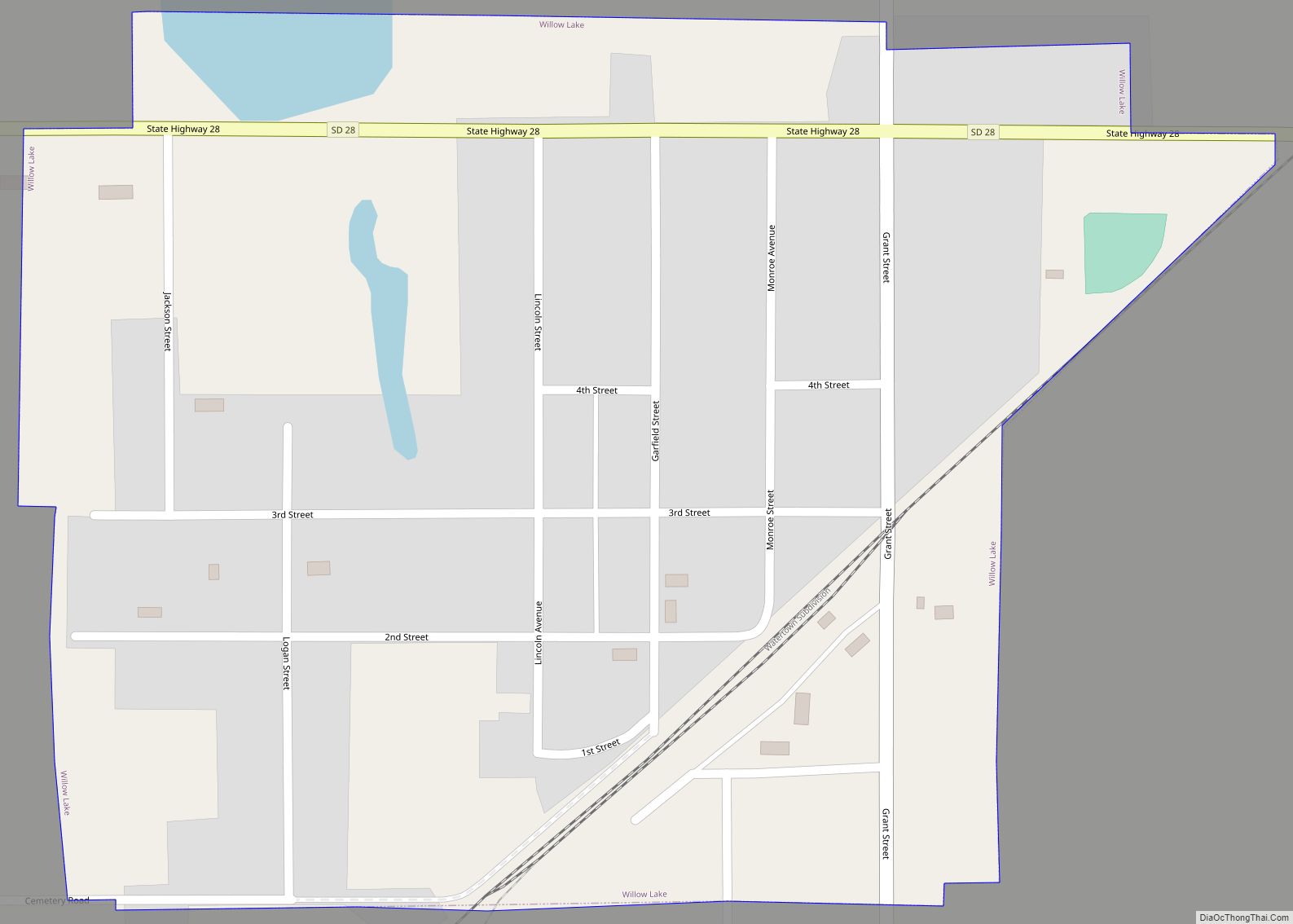 Map of Willow Lake city