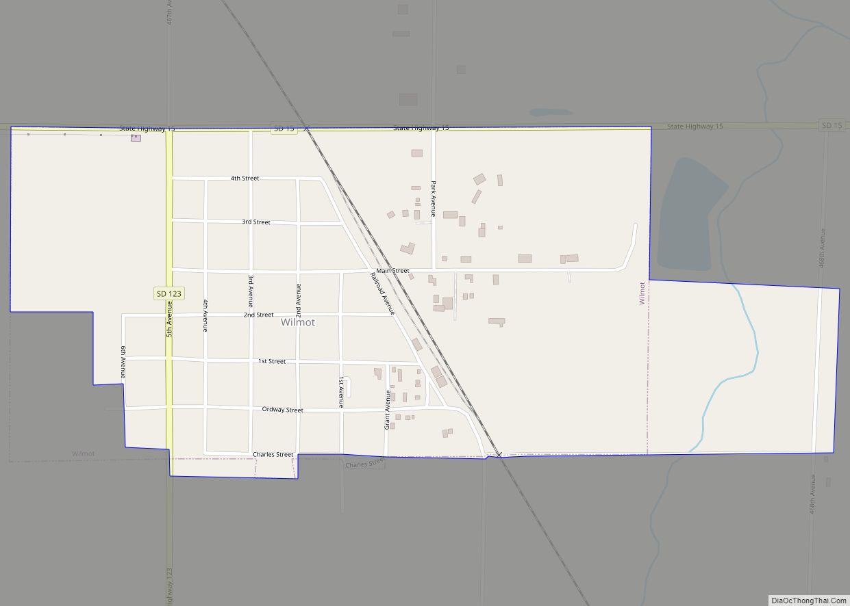 Map of Wilmot city, South Dakota