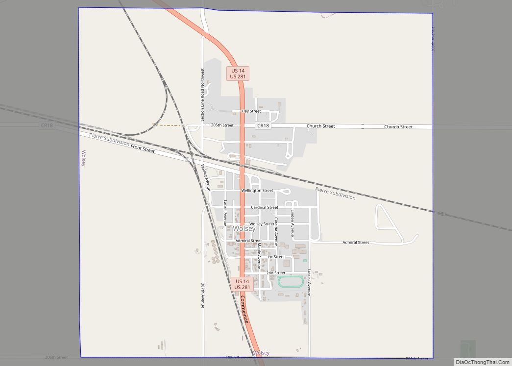 Map of Wolsey town