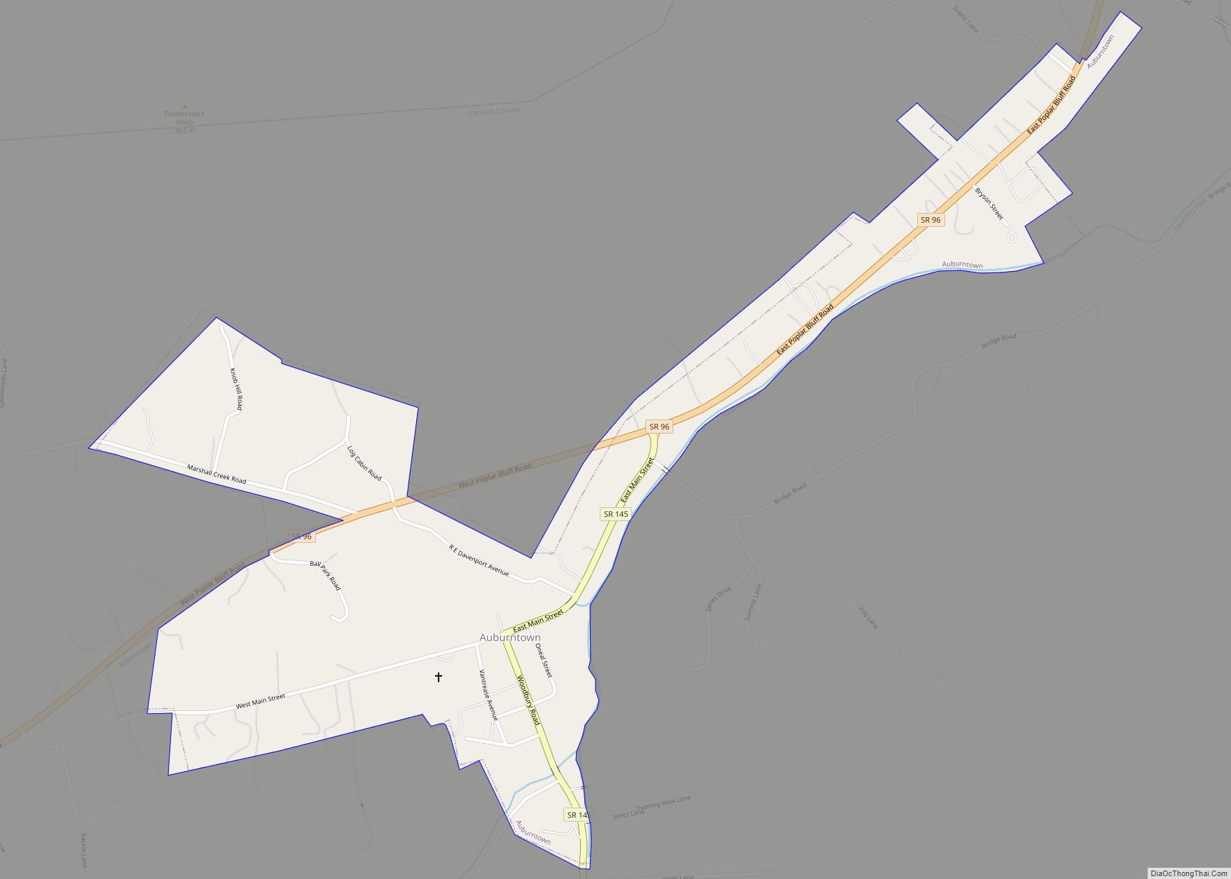 Map of Auburntown town